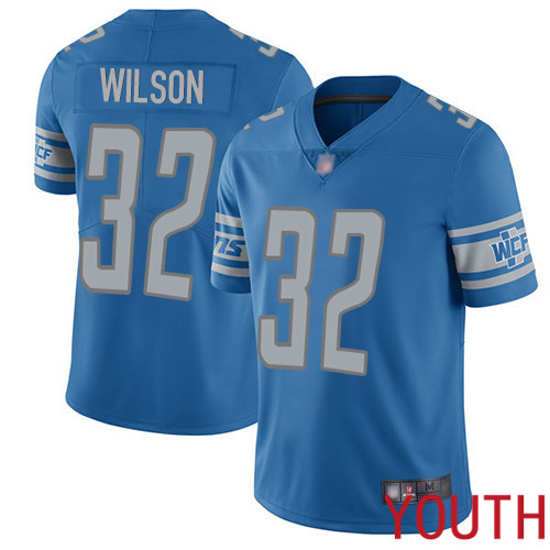 Detroit Lions Limited Blue Youth Tavon Wilson Home Jersey NFL Football #32 Vapor Untouchable->youth nfl jersey->Youth Jersey